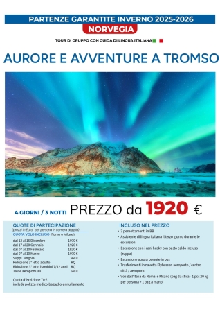 AURORE E AVVENTURE A TROMSO IL GRANDE NORD